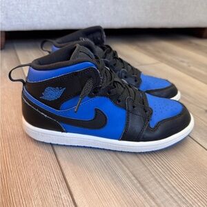 Nike Air Jordan Black and Blue High-Top Sneakers